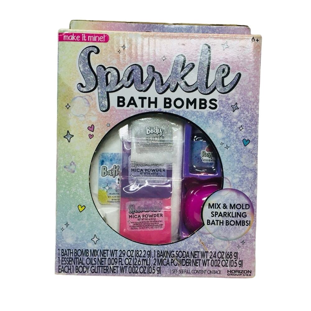DIY Kids Bath Bomb Kit Mix Mold Sparkle Bombs